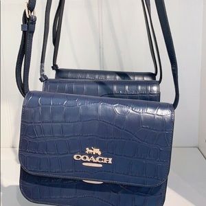 COACH crocodile Brynn Flap bag